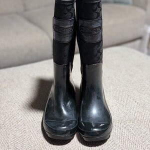 Coach Women's Black Monogram Rain Boots